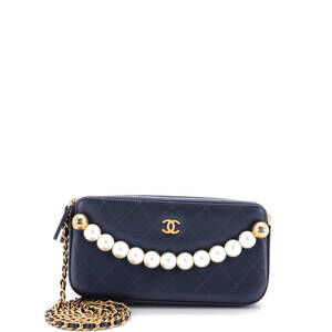 Chanel Chic Pearls Double Zip Clutch #254477C34B